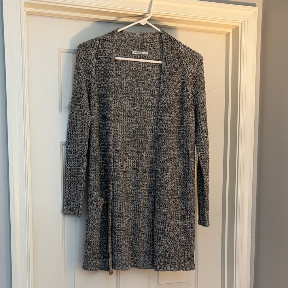 Pink Clover Charcoal Knit Cardigan